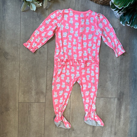 Carter’s Cat Zip Footie Ruffle Butt Pajamas 24 Months Baby Toddler Girl - Picture 11 of 12